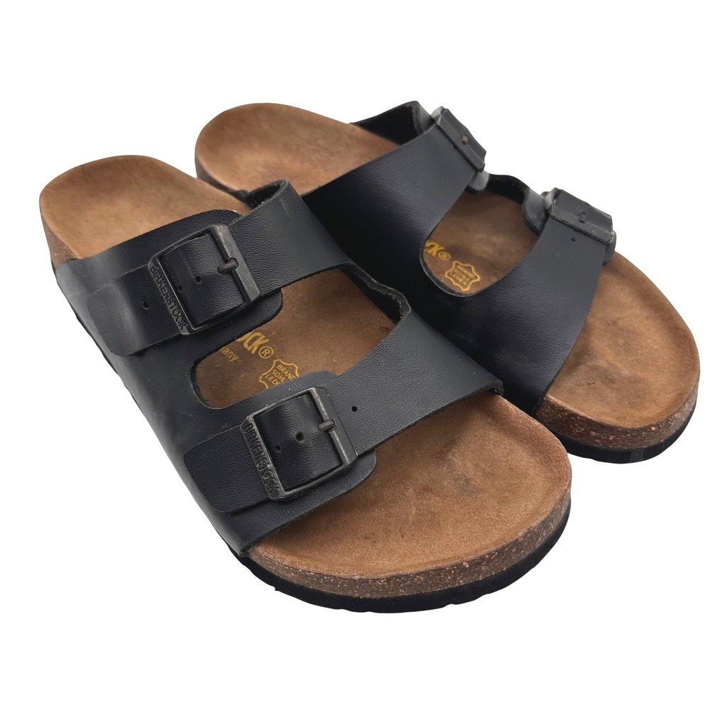 Birkenstock Arizona Black Birko-Flor 2 Strap Sandals Womens US 6-6.5 EU 37